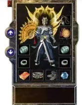 赤月系列装备,红色金属质感,复古风格,黑色背景